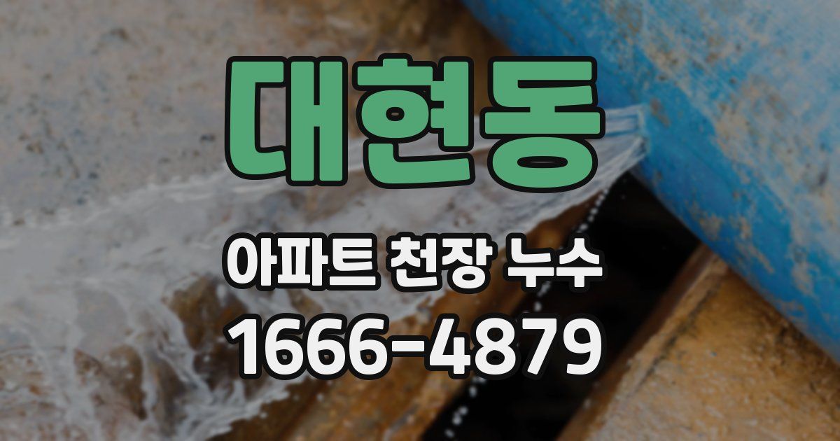 대현동 아파트 천장 누수