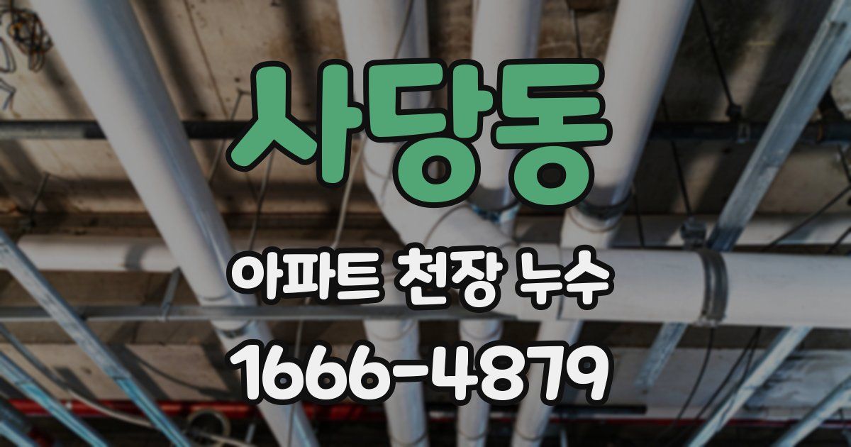 사당동 아파트 천장 누수