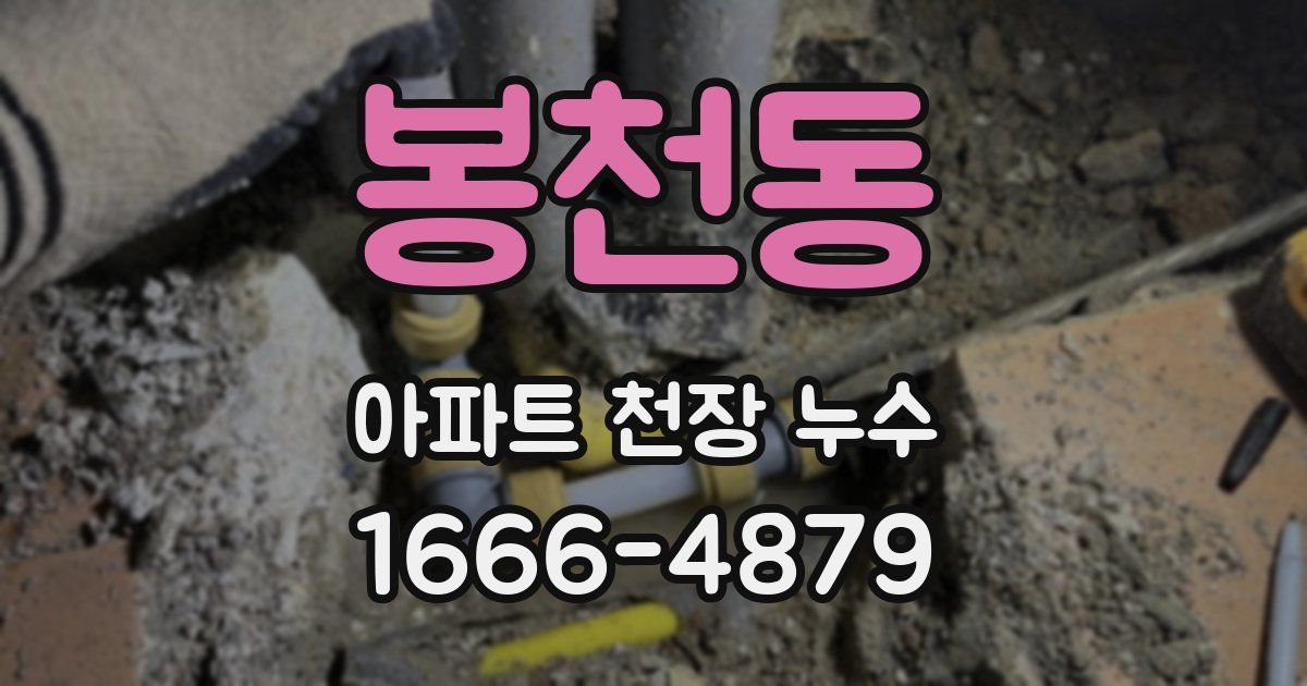 봉천동 아파트 천장 누수