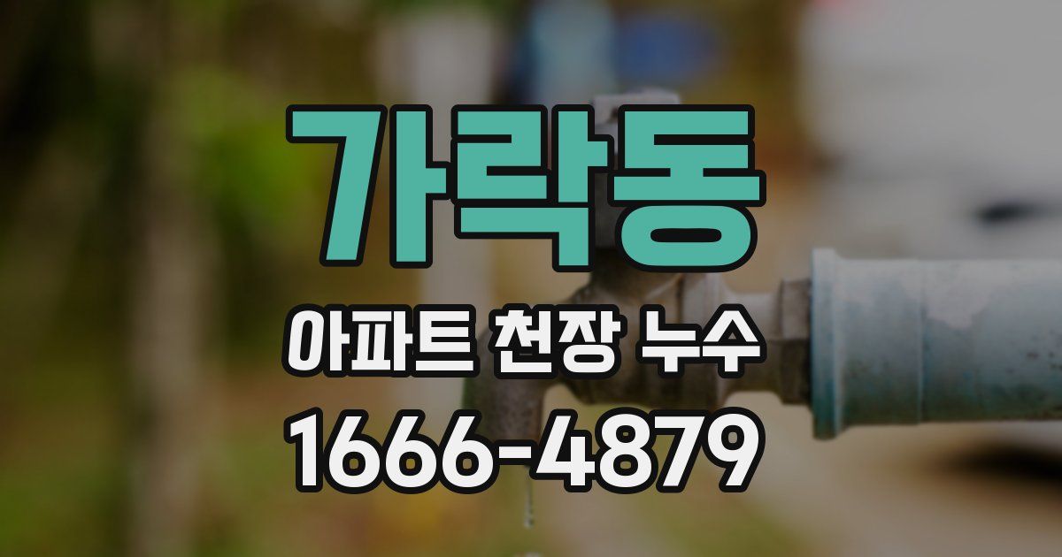 가락동 아파트 천장 누수