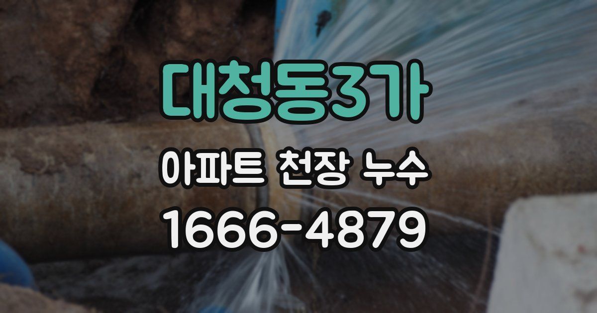 대청동3가 아파트 천장 누수
