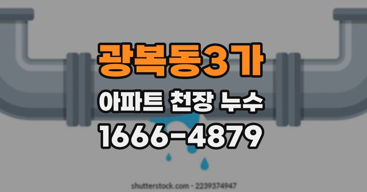 광복동3가 아파트 천장 누수