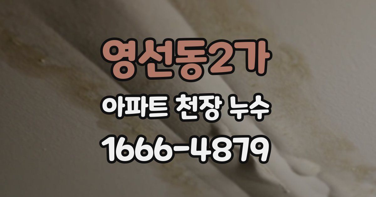 영선동2가 아파트 천장 누수