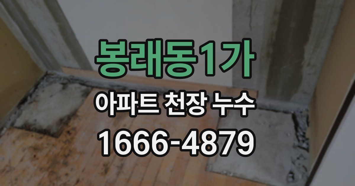 봉래동1가 아파트 천장 누수