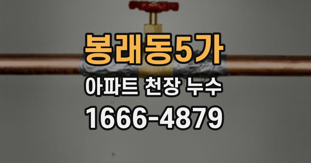 봉래동5가 아파트 천장 누수