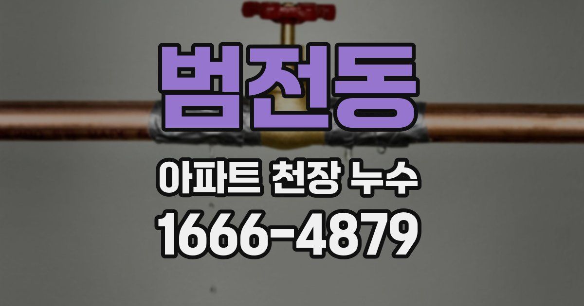 범전동 아파트 천장 누수