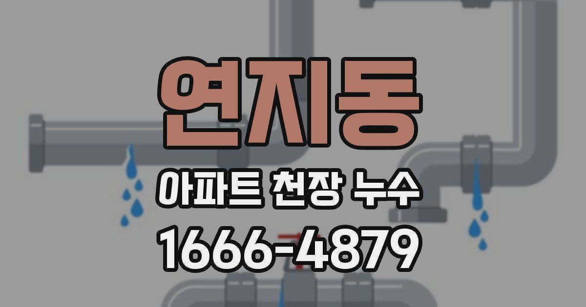연지동 아파트 천장 누수