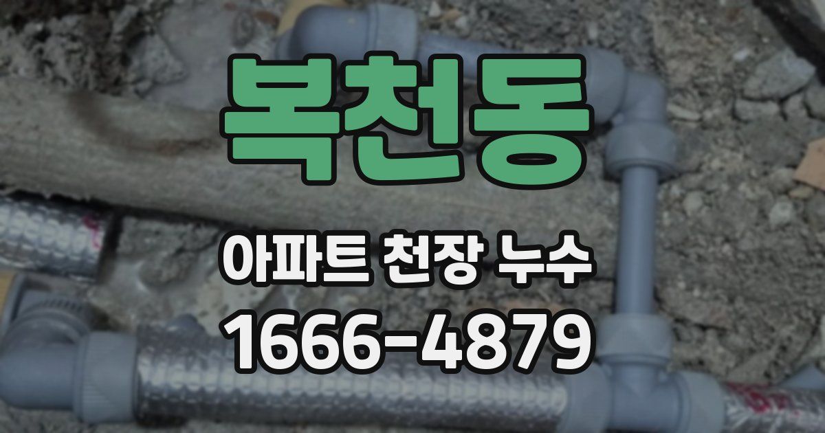 복천동 아파트 천장 누수