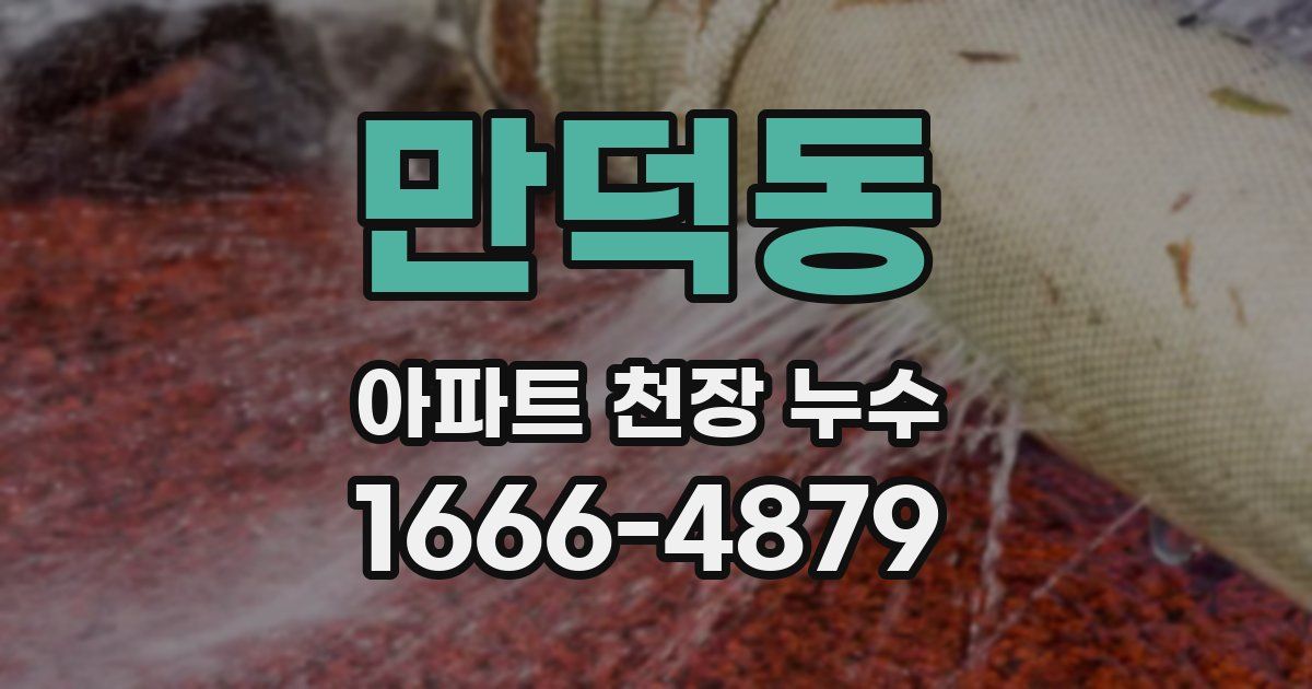 만덕동 아파트 천장 누수