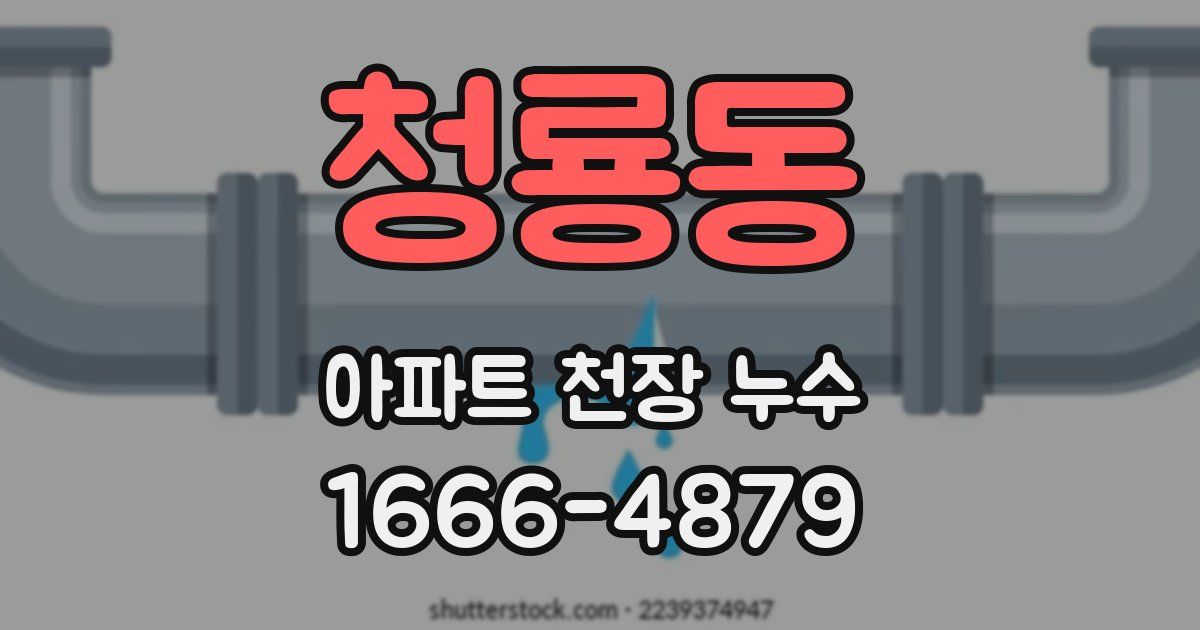 청룡동 아파트 천장 누수