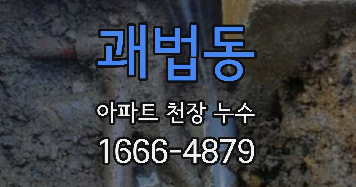 괘법동 아파트 천장 누수