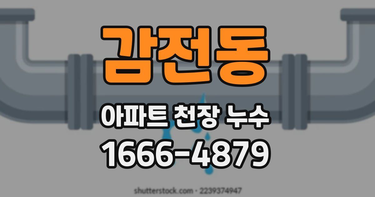 감전동 아파트 천장 누수