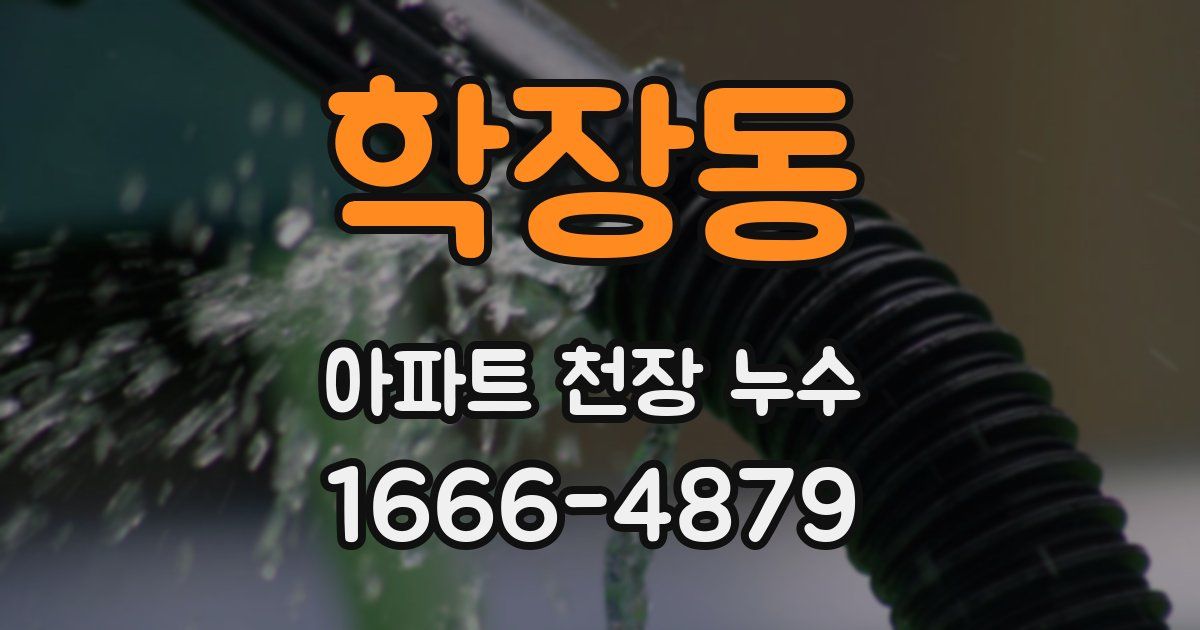 학장동 아파트 천장 누수