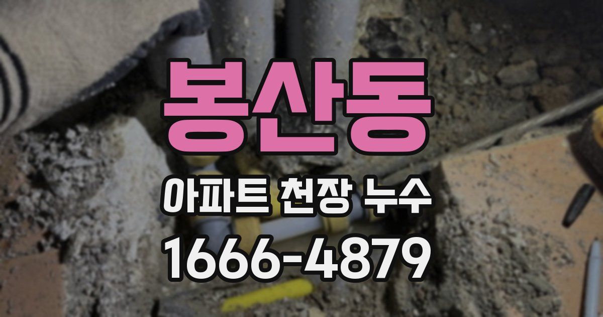 봉산동 아파트 천장 누수