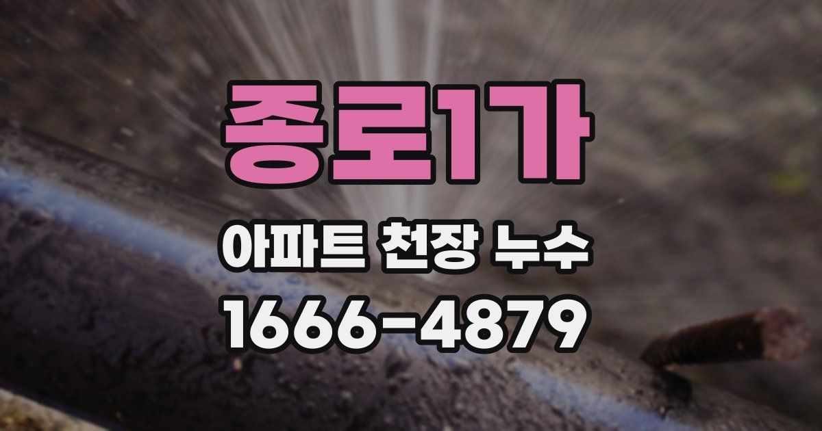 종로1가 아파트 천장 누수