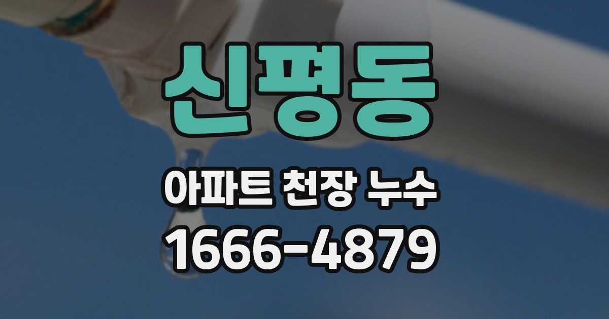 신평동 아파트 천장 누수