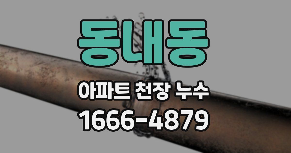 동내동 아파트 천장 누수