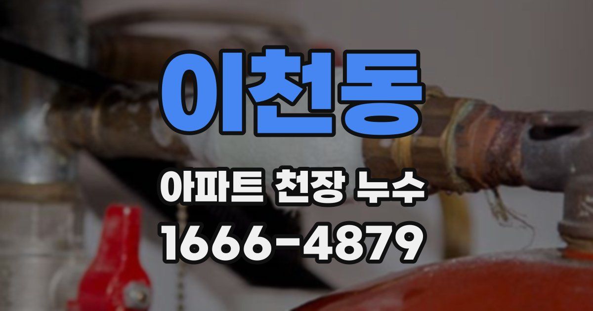 이천동 아파트 천장 누수