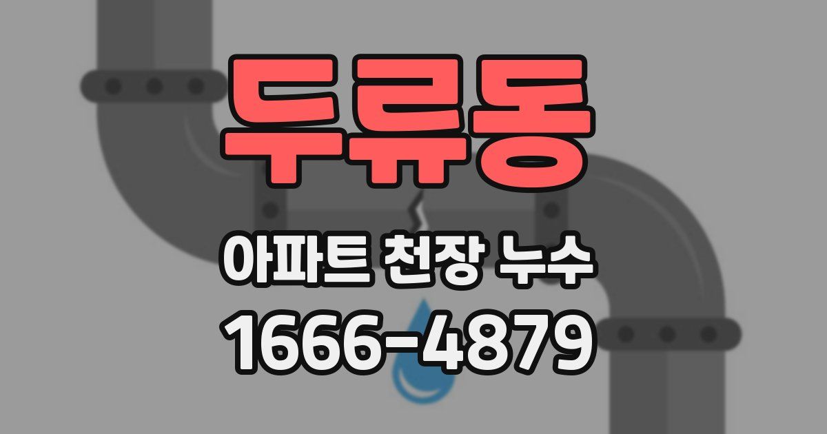 두류동 아파트 천장 누수