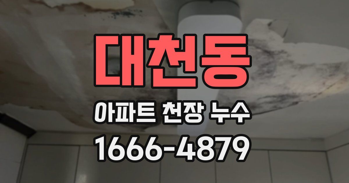 대천동 아파트 천장 누수