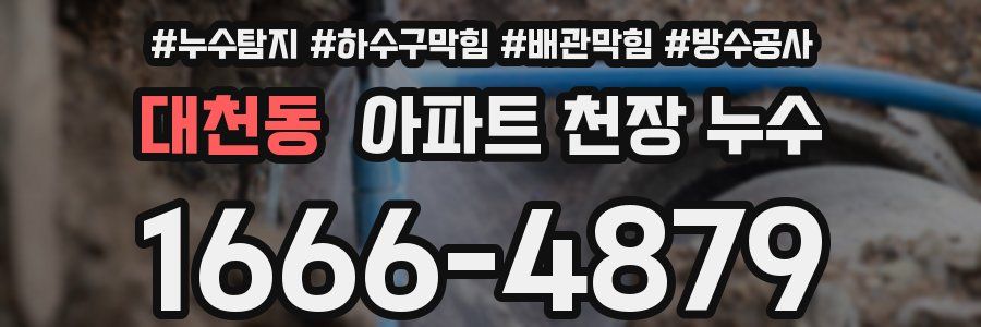 대천동 아파트 천장 누수