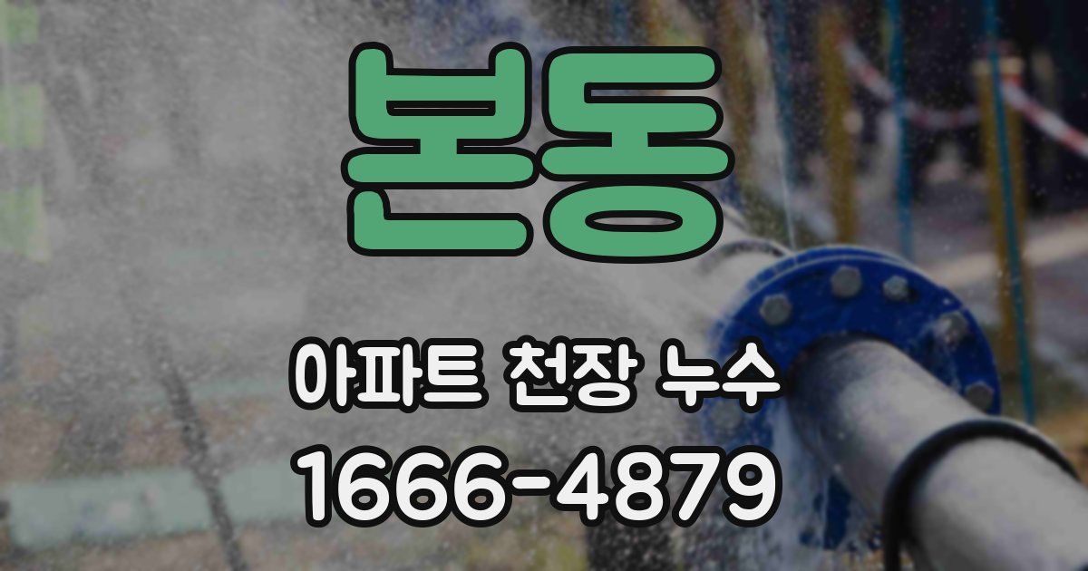 본동 아파트 천장 누수