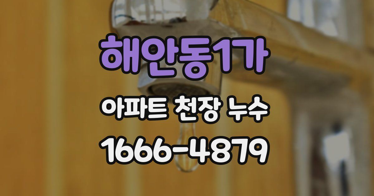 해안동1가 아파트 천장 누수