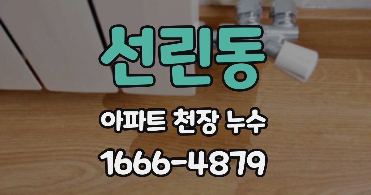 선린동 아파트 천장 누수