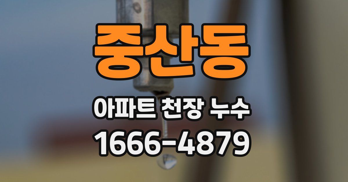 중산동 아파트 천장 누수
