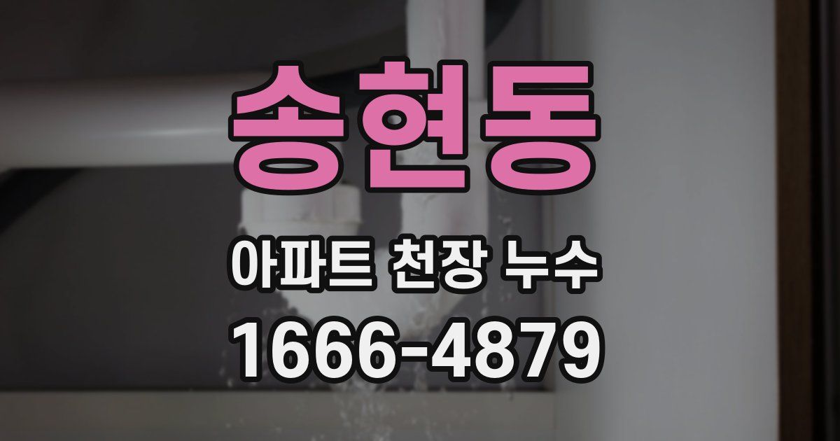 송현동 아파트 천장 누수