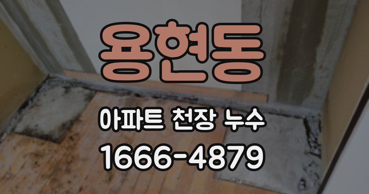 용현동 아파트 천장 누수
