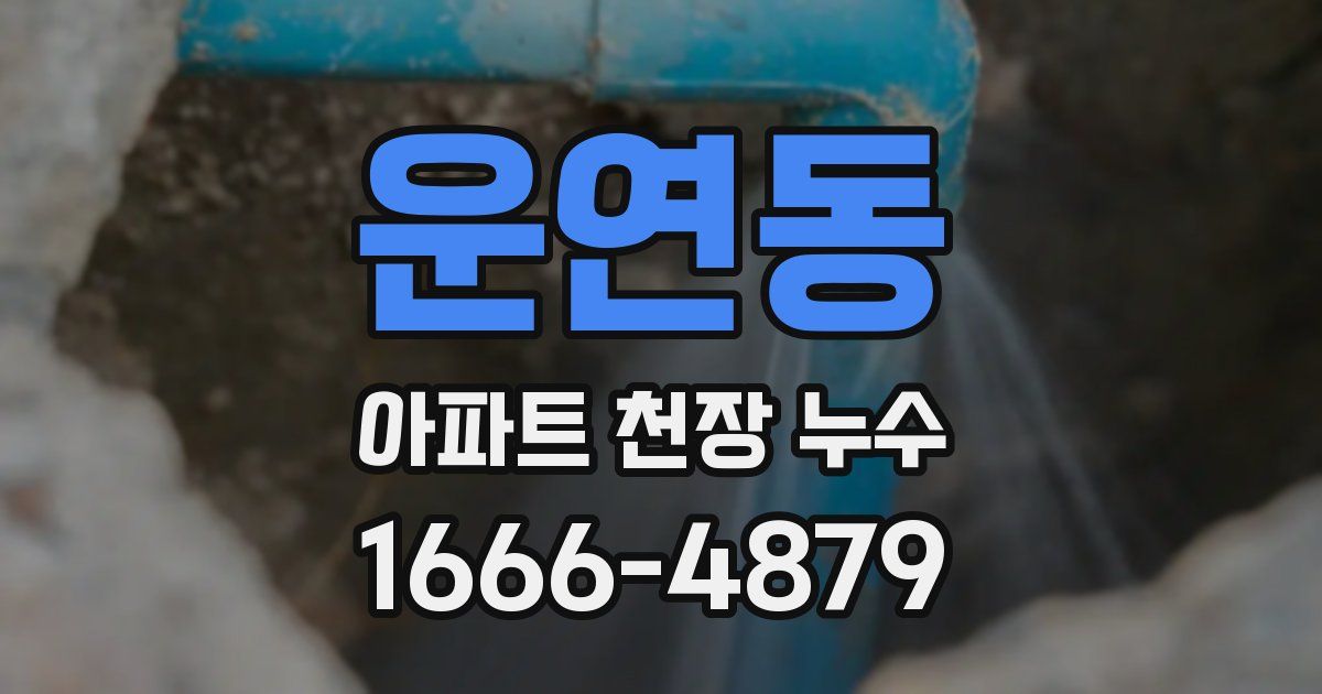 운연동 아파트 천장 누수