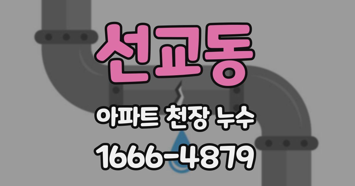선교동 아파트 천장 누수