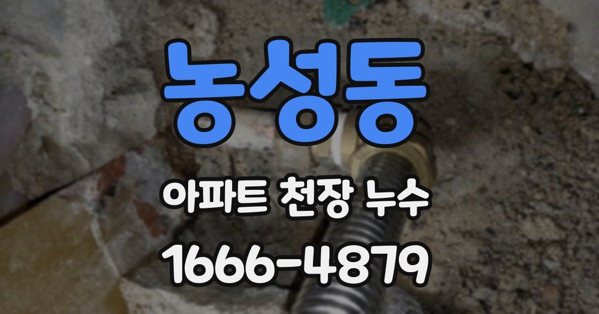 농성동 아파트 천장 누수
