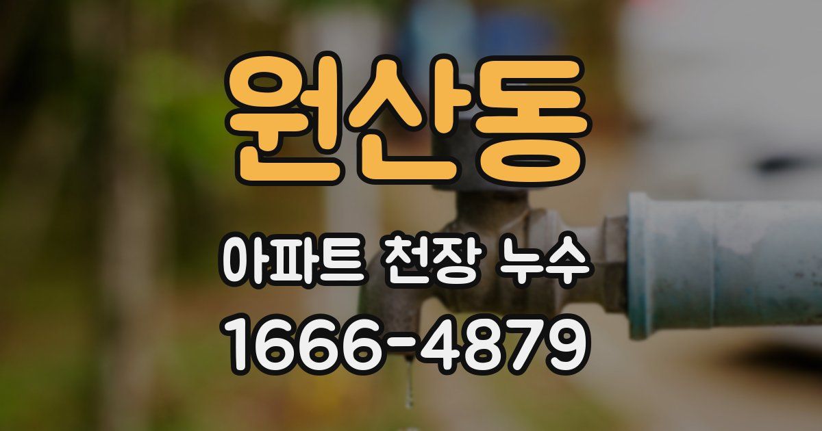 원산동 아파트 천장 누수