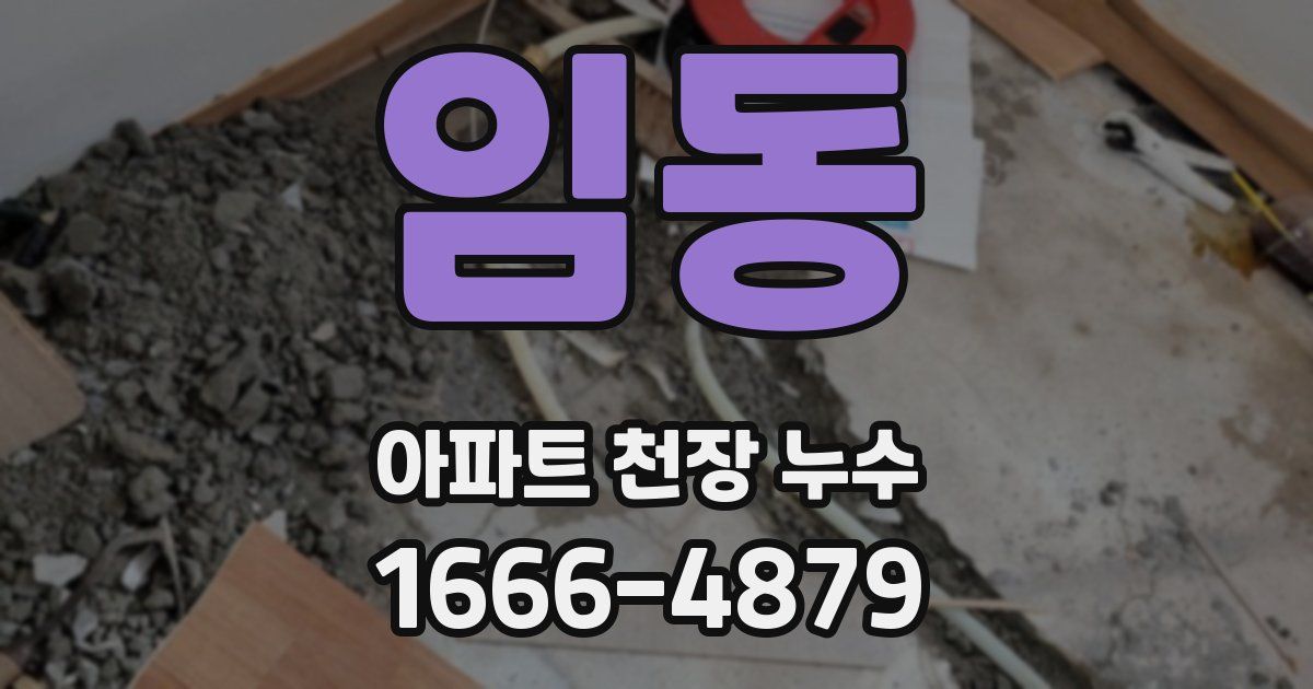 임동 아파트 천장 누수