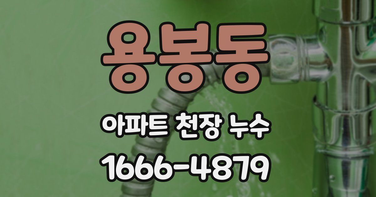 용봉동 아파트 천장 누수