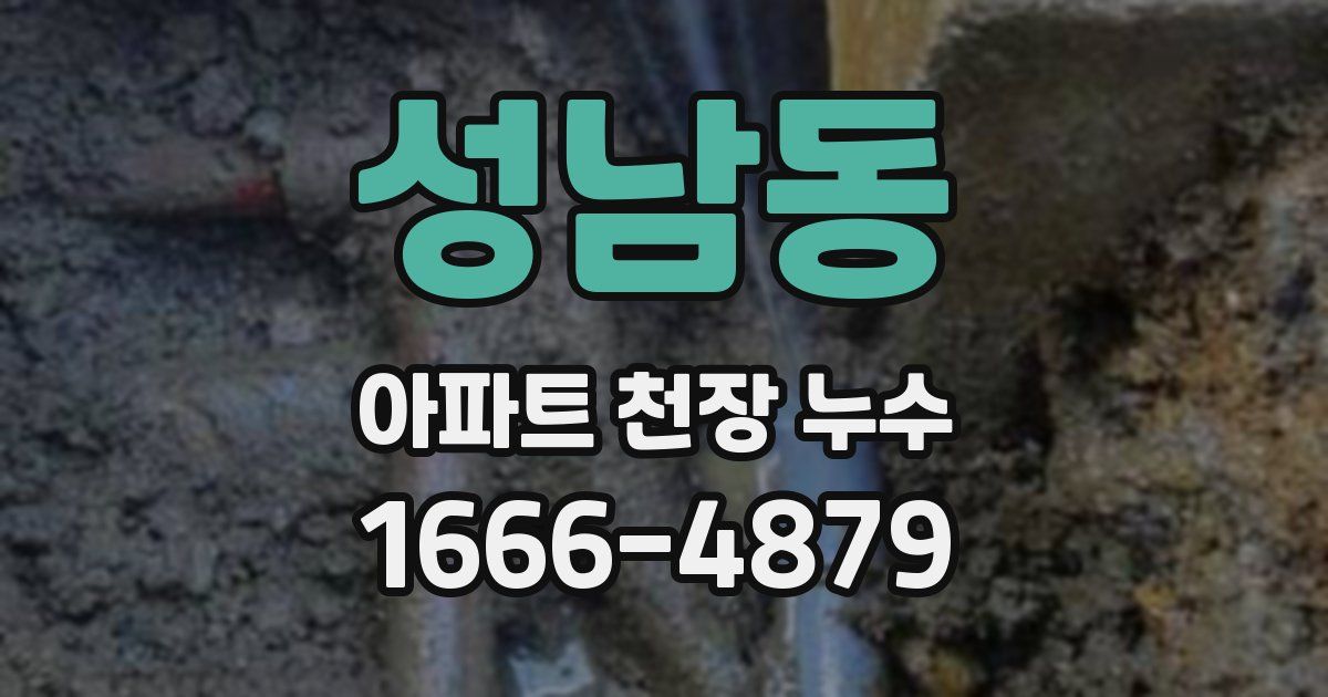 성남동 아파트 천장 누수