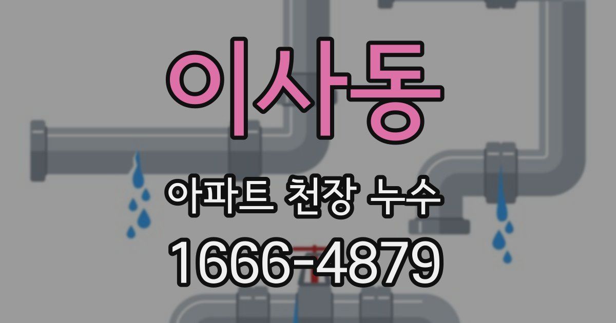 이사동 아파트 천장 누수