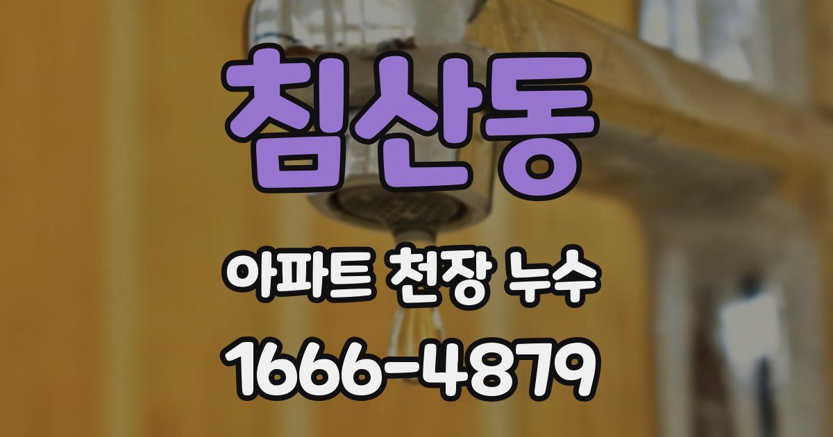 침산동 아파트 천장 누수