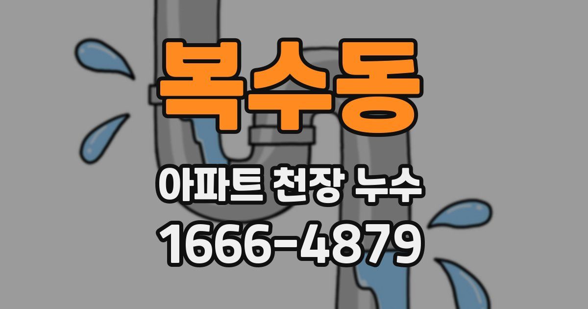 복수동 아파트 천장 누수