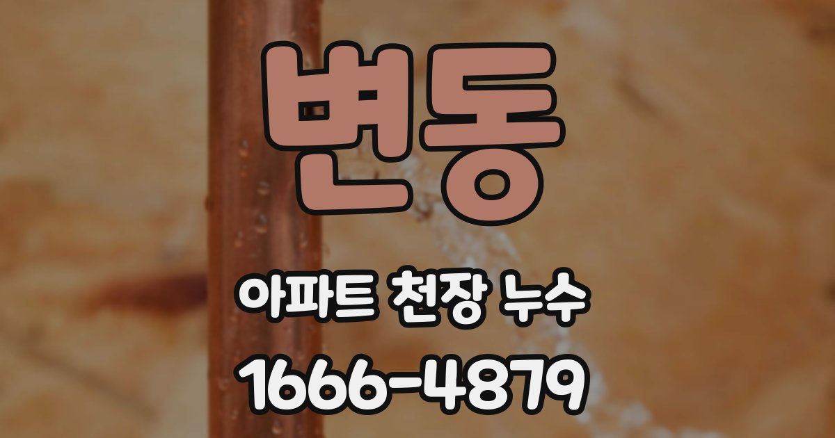 변동 아파트 천장 누수