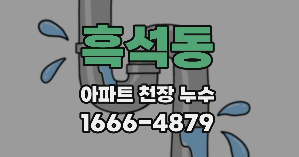 흑석동 아파트 천장 누수