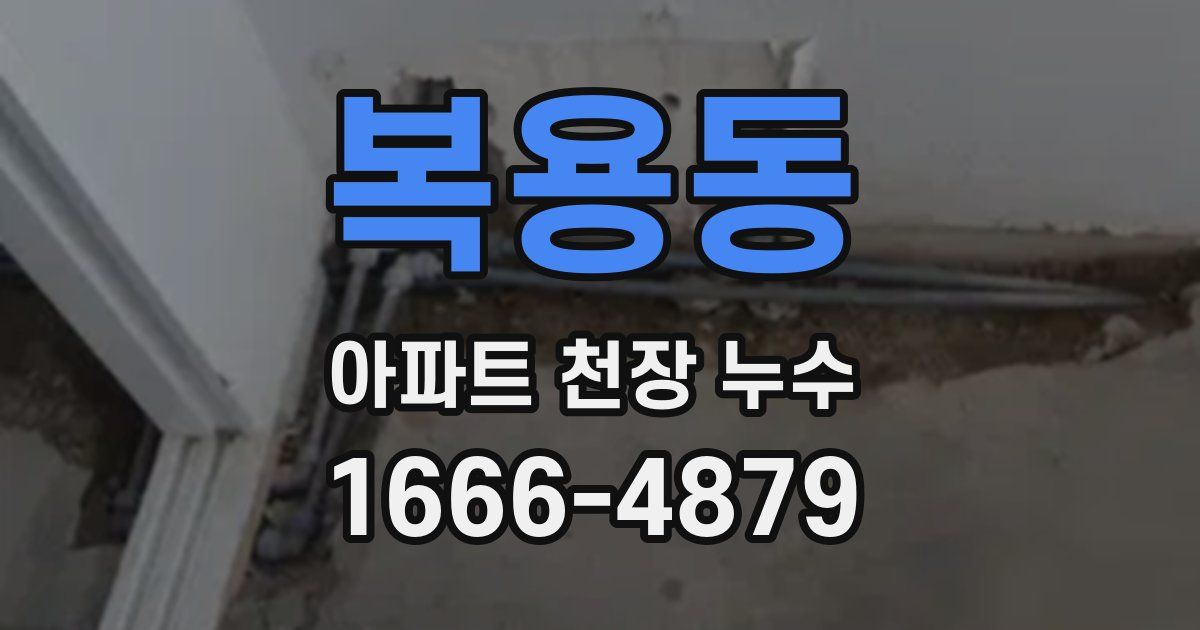 복용동 아파트 천장 누수
