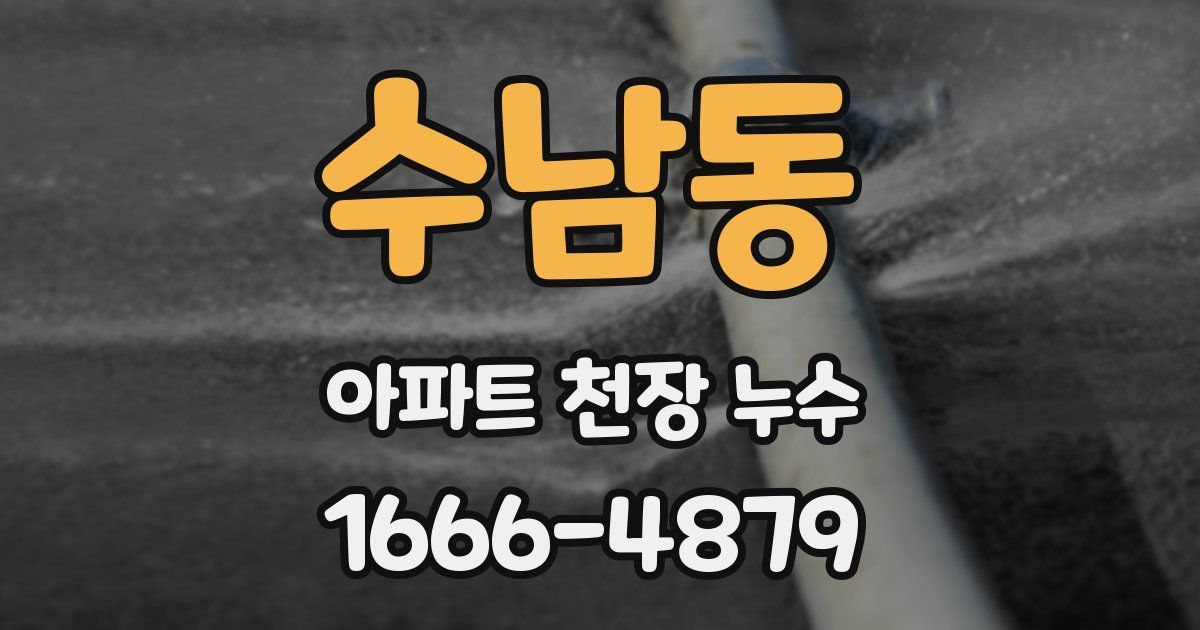 수남동 아파트 천장 누수