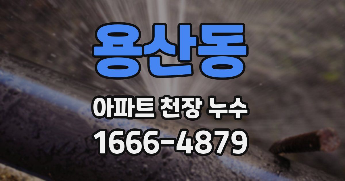 용산동 아파트 천장 누수