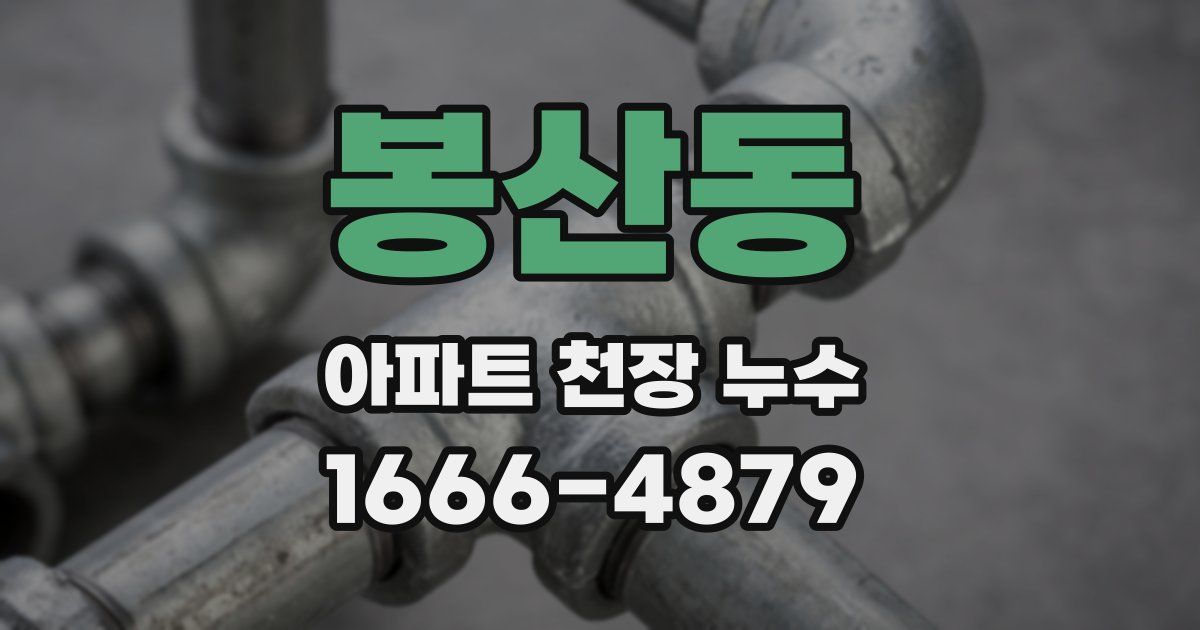 봉산동 아파트 천장 누수