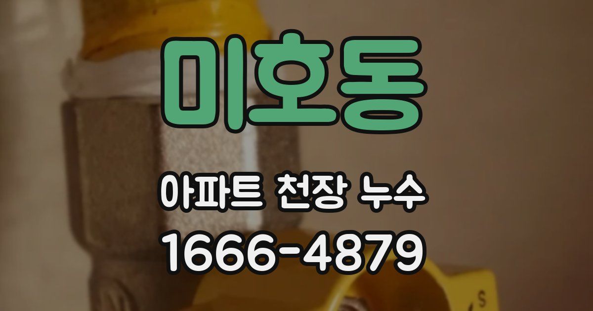 미호동 아파트 천장 누수