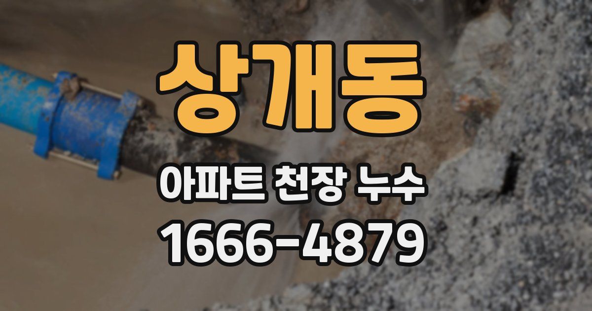 상개동 아파트 천장 누수