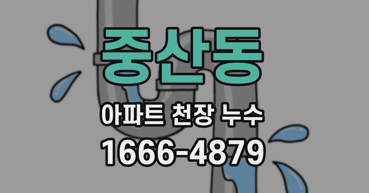 중산동 아파트 천장 누수